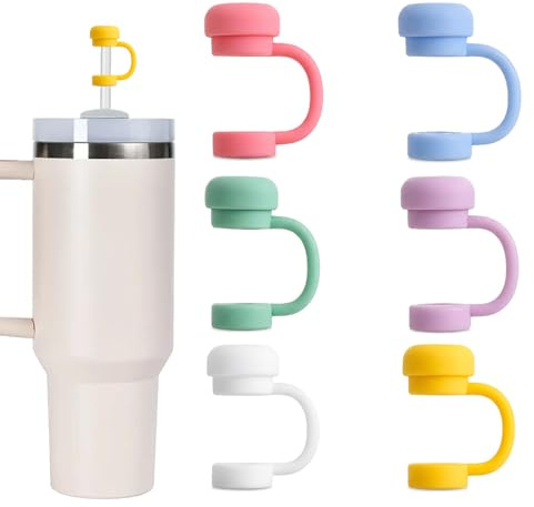 6 Stück Strohhalm Abdeckung,Cup Strohhalm Abdeckung Für Stanley Tumbler | 6 Farben & Staubdichtes Design,Wiederverwendbar & Spülmaschinenfest,Ideal Für Unterwegs & Alltag