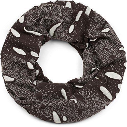 styleBREAKER Loop Schal im Destroyed Vintage used Look mit Rissen, Schlauchschal, Tuch, Unisex 01018078, Farbe:Dunkelbraun, Größe:Breit