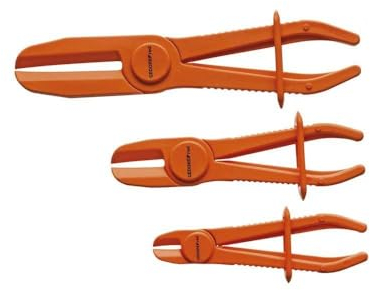 Juego de tenazas abrazaderas para tubos flexibles, Ø 0-60 mm, 3 piezas
