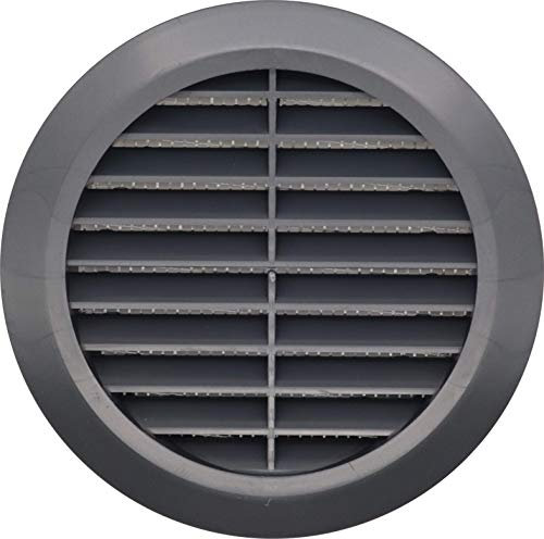 Rejilla de ventilación redonda negra de 100 mm con brida y mosquitera, cubierta de malla antiinsectos, T30CZ