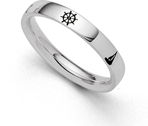 DUR Ring Maritim aus 925 Sterling Silber mit 5 oxidierten Symbolen, Größe: 58, R5424.58