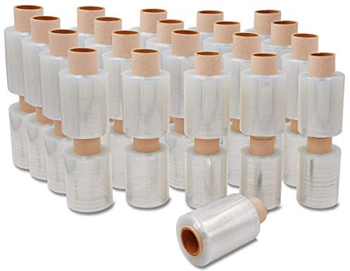 verpacking Mini-Stretchfolie 23 my stark 100 mm x 150 m reißfest, dehnbar & zuverlässig Handstretchfolie Stretchfolie Verpackungsfolie (40 Rollen)