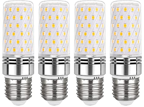 Akynite E27 LED Corn Light Bulb 12W Warm White 3000K, 1450LM, 360° Beam Angle, 230V, Equivalent to 100W E27 Halogen Bulbs, Edison Screw ES LED Corn Lamp, Not Dimmable, Pack of 4
