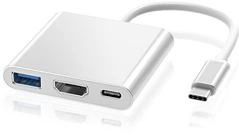 ElecMoga USB C to Hub Adapter 4K, 3 in 1 Multiport Adapter with USB 3.0 + Type C PD Charging Port Hub Compatible with MacBook Pro, Google Chromebook, HP, Samsung S8/S9 and More
