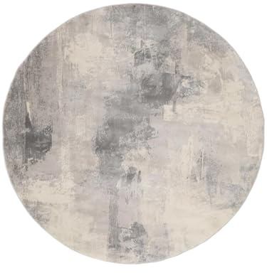 RugVista Mila Teppich, Ø 200 cm, Grau | Moderne, Rund, Niedriger Stapel, Nur chemische Reinigung, Oeko-Tex 100, Wohnzimmer, Esszimmer, Schlafzimmer, Küche