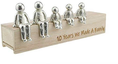 Pirantin 10th Anniversary Idea 10 Years We Made A Family 100% Tin - Choose Your Family Combination Gift (3 Children)
