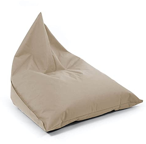 mokebo® Sitzsack Outdoor für Balkon & Garten 'Der Sommerschlitten', Bean Bag mit EPS-Perlen Füllung, Relaxliege federleicht, Liegekissen, Bodenkissen für Kinder & Erwachsene in beige