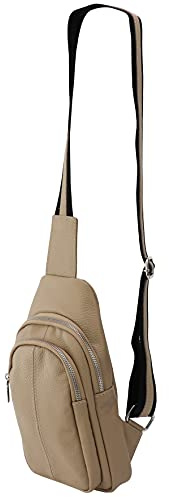 SH Leder echt Leder Damen Unisex Brusttasche für Festival Reise mittelgross Hüfttasche Crossbody Bag Frauen Ledertasche 16x29cm Anita G545