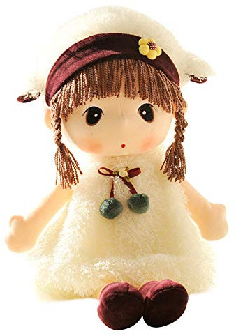 BYNYXI Kuschelpuppe Mädchen, 45cm Stoffpuppe Weiche Plüschtier Gefüllte Puppe Plüsch Stofftier Kleine Mädchen Puppen Kuschelpuppe Plüschtier Plüsch Spielzeug für Kinder Mädchen ab 1 Jahre Babypuppe