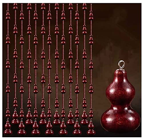 LIJINBO Perlenvorhang Türvorhang,Wulstige Türvorhänge, Pfirsich Gourd Kristallkorn-Vorhang Handgemachte String Korn-Vorhang Mit Montageschiene Feng Shui Vorhang-Ausgang Eingang Dekoration Hang Retro-S