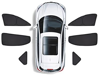 Sonnenschutz Auto Sonnenschutz Für Tesla Für Modell 3 2022 Zubehör Auto Seitenfenster Sonnenschutz Oberlicht Rollo Beschattung Front Heckscheibe Sonnenblende Auto (Farbe : 4 sides 2 triangel)