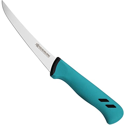 YOUSUNLONG Couteau à désosser courbé 6(152mm) - Lame en acier au molybdène à haute teneur en carbone - Couteau à désosser de cuisine de boucher - Manche ergonomique et antidérapant