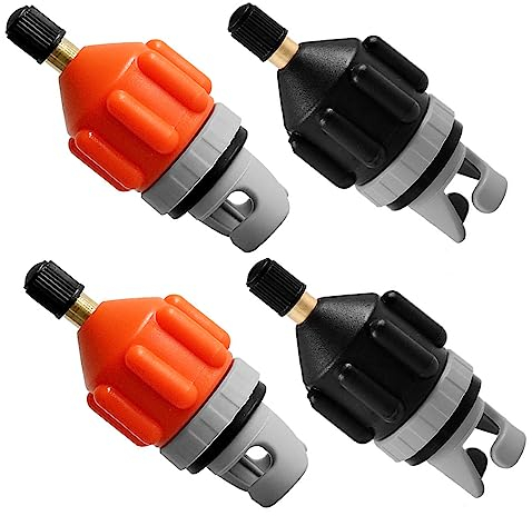 4 pieces SUP valve adapter, pump adapter, air pump adapter, air valve adapter, sup pump for paddle boards, compressor adapter accessories for canoe, inflatable rowing boat, kayak