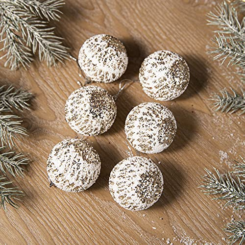belupai Weihnachtskugel-Ornamente, 4,5 cm, Weihnachtsbaum-Hängekugeln, bruchsicher, Weihnachtsbaumschmuck für Feiertage, Party-Dekoration (Champagner), 6 Stück