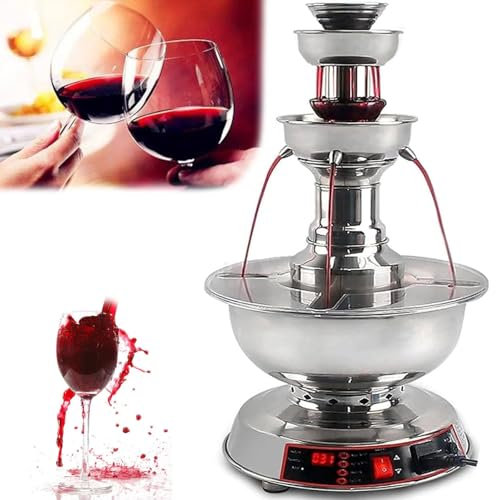 ROGHA 3-Tier Wine Beverage Fountain- Water Fountain for Weddings,Juice Cocktail Drinking Dispenser for Bar Christmas Party Home Decor
