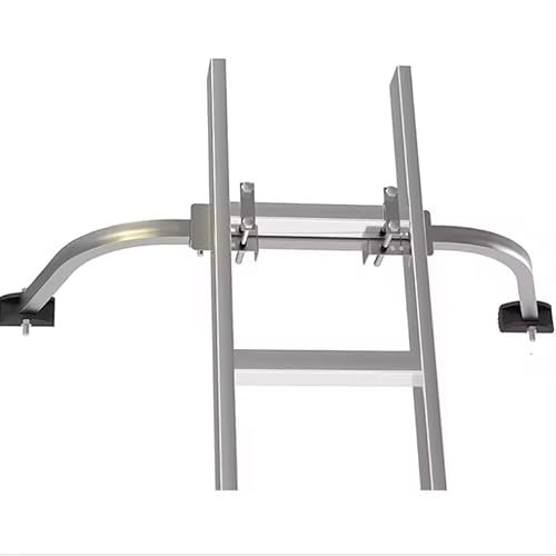 Ladder Stabilizer, Roof Ladder Standoff, Heavy Duty Ladder Stabilizer Accessory with Non-marring Rubber End Caps (Silver)