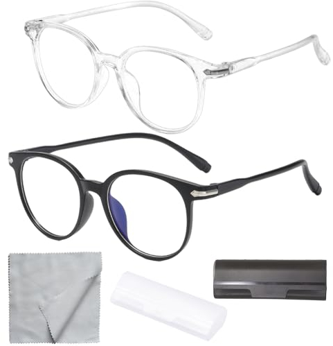 DALAETUS 6 Stück Blaulichtfilter Brille Set, Lesebrille mit Brillenetui, Brillenreinigungstüchern, Blaues Licht Blockieren Computerbrille, Blaulichtbrille für Frauen, Männer, Computerspielenfan