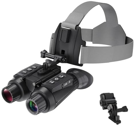 RSBFER Nachtsichtbrille, Fernglas, Kopfmontage, Infrarot-Nachtsichtgerät, 8-facher Digitalzoom, für Jagd, Camping, Überwachung ​
