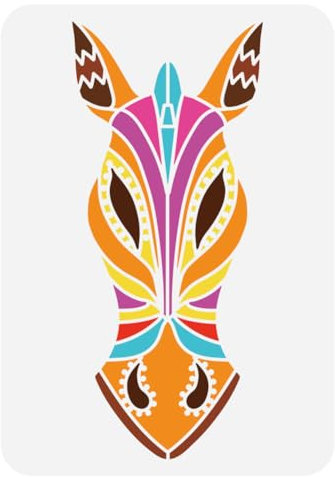 FINGERINSPIRE Afrika Stamm Zebra Malschablone 21x29.7 cm Afrikanische Zebra Schablone Stammesthema Dekorationsvorlage Zum Malen Auf Holz Fußboden Mauer Fliese Segeltuch Stoff Und Möbel