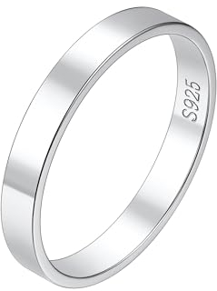 Suplight Ring Damen 925 Sterling Silber Verlobungsring Ringbreite 3mm Größe 62 Hochzeitsringe Eheringe Statement Ring Trauringe Ewigkeitsring