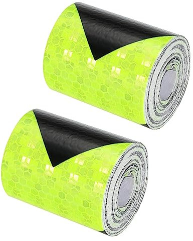 PATIKIL Reflektierendes Band, 2er Pack 2 Zoll x 10 FT Wasserdichtes Selbstklebendes Hochsichtbares Sicherheitswarnband mit Pfeilmuster für LKW, Anhänger, Autos, Grün Schwarz