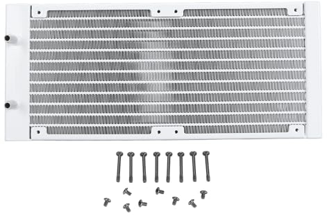 Bewinner Wasserkühlungskühler, Verbesserte Wärmeableitung, 12-Rohr-Wärmetauscher aus Aluminiumlegierung für 6 Bis 7 Mm Weiche Schläuche für PC-Wasserkühlungssystem (White)