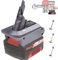 2-in-1-Adapter für Einhell 18V Lithium-Akku Convert to für Dyson V7V8 Handstaubsauger Akku Kompatibel mit V7/8 Animal V7V8 Absolute V7V8 Motorhead Pro V7/8 Trigger V7V8