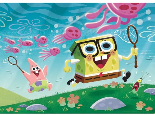 AQUARIUS Spongebob Premium-Puzzle zum 25. Jahrestag, 1000 Teile, 1000 Teile, blendfrei, präzise Passform, offizielles Lizenzprodukt von Spongebob Schwammkopf und Sammlerstücke, 55 x 71 cm