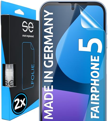 2x se® Film de Protection 3D Transparent pour Fairphone Fairphone 5, Auto-réparateur, Compatible Empreinte & FaceID, Installation Sans Bulles, Résistant aux Chocs et Rayures, Fabriqué en Allemagne