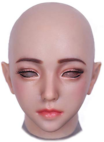 LCUPPON Halloween cosplay maquillage réaliste silicone crossdresser masque (Beige)