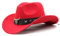 TAKOXIA Chapeau de cowboy vintage Country Western Fedora Chapeau de cowgirl en cuir pour fête Accessoires photo Cadeaux Headwaer, grand format, rouge, Suitable for head circumference 50-60cm