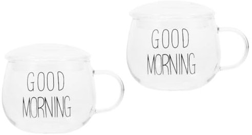 Cabilock 2 Tazas De Vidrio Con Asa Para Desayuno Café Té Para El Hogar Restaurante Hotel Bar Tienda Comedor Fácil De Limpiar Y Resistente.