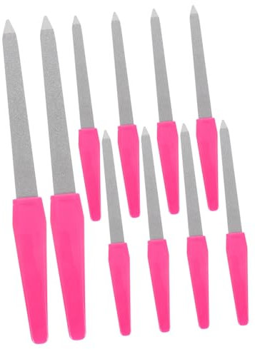 Healvian 50pcs Stainless Steel Nail File Double-Sided Fingernail Files for Acrylic Nails