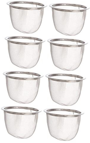 PHENOFICE Tea Strainer Mesh for Teapot 8pcs Stainless Steel Tea Filters Metal Infuser Sturdy 6.5cm Diameter