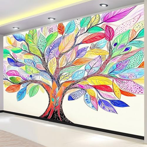 Éléments De Graffitis 3D Papier Peint Intissé Panoramique 300x210cm, Arbre De Vie Peint À La Main Par L'Art Du Graffiti Grandes Murales Poster pour Salon, Adulte Chambre d'enfants, Étude Décoration