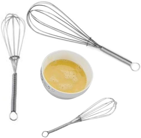 Citystores® Stainless Steel Whisk Balloon 8 Inch Durable Kitchen Tool For Mixing Baking Beating & Blending Heavy Duty Stainless Steel Balloon Wire Whisk For Cooking, Eggs, Baking, Food, Blending, Kitc