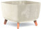 Tymar Blumentopf ecking mit Füßen Übertopf mit Beinen Blumenkübel außen innen (Beton Creme; 39x39 cm)