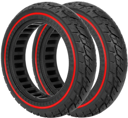 Prodrocam 250 x 54 Vollreifen für Xiaomi 4 Pro/Lite Elektroroller, 10 x 2,125 Vollgummireifen für Ninebot F20 F25 F30 F40 Scooter, 10 Zoll Solide Reifen Roller Ersatzreifen (Rot-2 Stück)