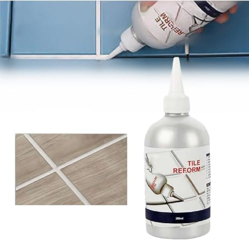Waterproof Tile Gap Repair Filler, Floor Tile Gap Filling Agent White Grout Filler Tube, Tile Grout Repair Agent, Grout Pen Grout Sealer Repair Kit Tile Gap Repair Filler for Bathroom Kitchen Floor