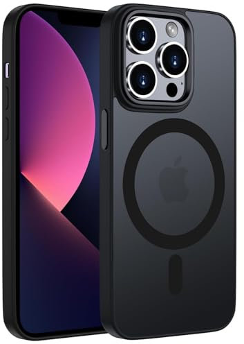 ORDA Magnetisch Hülle für iPhone 13 Pro Kompatibel mit MagSafe,Handyhülle für iPhone 13 Pro Case Durchscheinende Matt Rückseite Stoßfest Schutzhülle Schwarz