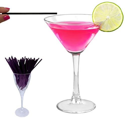 250 Pack Sugarcane Black Straws, Straight Drinking Short Straws 4mm x 130mm for Smoothies, Parties- Perfect for Cocktails, Drinking Straws, Reusable Straw Strips for Cocktails Milk, Juice