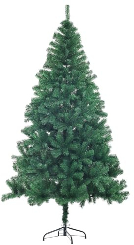 Haobase - Albero di Natale artificiale, pino artificiale con supporto in metallo, 350 punte di rami, colore verde, 120 cm/4 piedi, confezione da 1