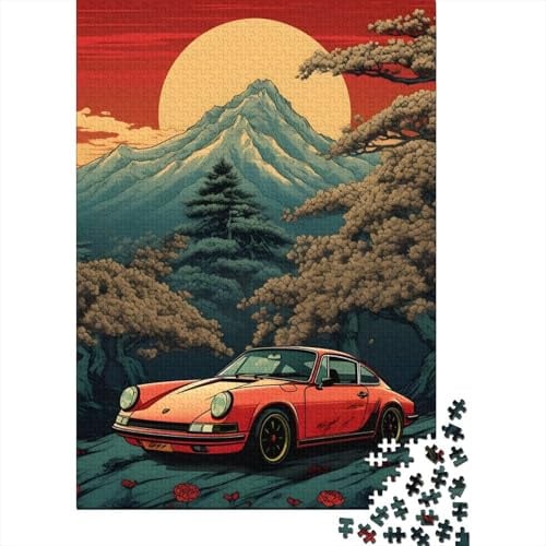 Porsche Fuji Retro 1000 Teile Puzzle für Erwachsene, Weihnachtsgeschenke, 1000 Teile (38 x 26 cm)