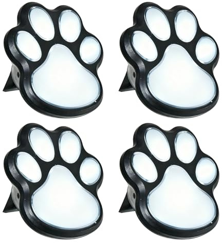 Uuxkgu Solar Tatzen,pfoten Led Leuchten,solar Leuchten Katzenpfoten,solar-gartenwegeleuchte, Katzenpfoten-design, 4er-pack,dekorative Katzenklaue, Wegbeleuchtung Für Rasen, Hof Und Hof-white light