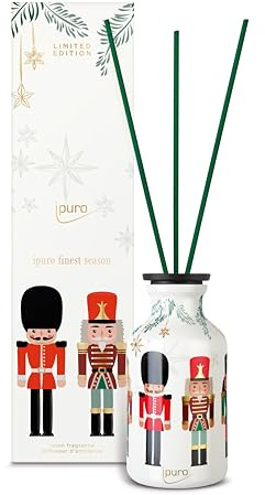 ipuro Winterduft - Finest Season Raumduft 240ml - Rose, Zedernholz & Vanille Duft - Fruchtiger & würziger Raumerfrischer für eine gemütliche Weihnachtszeit - Lufterfrischer - Diffuser mit Stäbchen