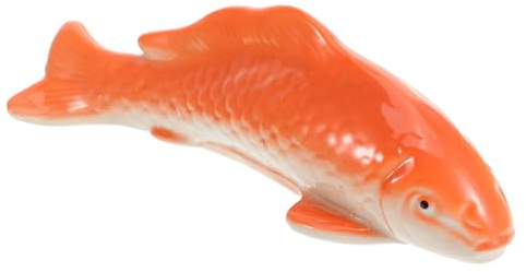 Toyvian Keramik Fischstatue in Rot mit Glatter Oberfläche und Farbbeständigem Design für Aquarium und Teichdekoration als Schwimmende Fischfigur