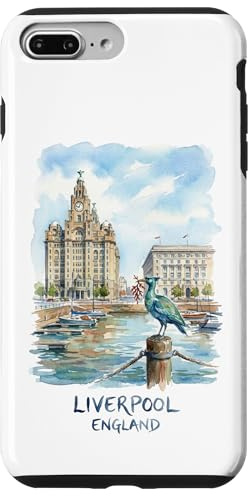 Liverpool England Waterfront Liver Bird Watercolor Case for iPhone 7 Plus/8 Plus