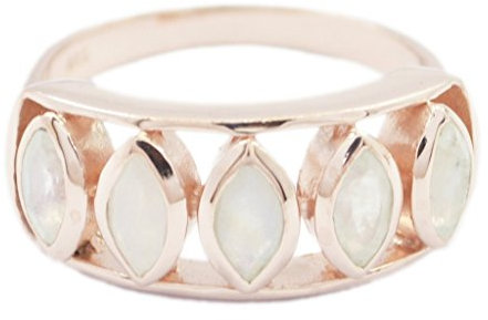 RIYO Wunderschöne Regenbogen Mondstein 925 Sterling Silber Roségold weiß Ring liefern 54