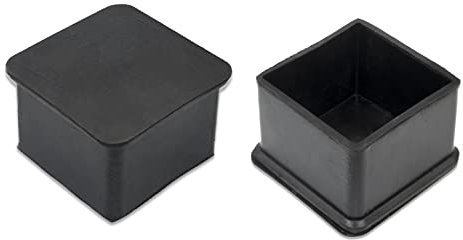 Flyshop Lot de 8 Embouts de Pieds de Chaise carrés en Caoutchouc antidérapant pour protéger Le Sol des Meubles et des Tables 40 x 40 mm, 1-9/16 inches x 1-9/16 inches, Noir