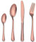 Berglander Ensemble de 24 pièces en Acier Inoxydable avec Titane plaqué Or Rose, Ensemble argenterie en cuivre, Luxe pour Mariage, Pièces de Monnaie, Ensemble de 6 pièces